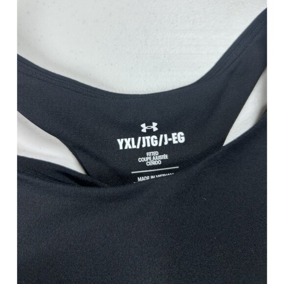 Under Armour Motion Crop Tank Tops Girl's XL Pink & Black Sports Bra NEW - Picture 11 of 15